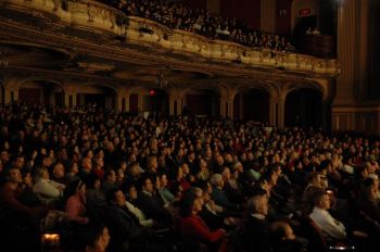 Audience members at Boston